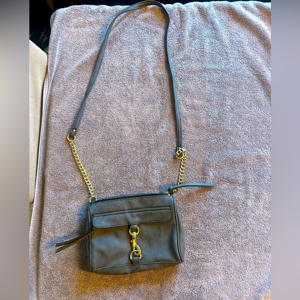 Gray suede little purse
